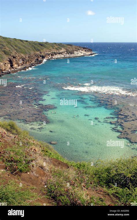 Hanauma Bay Marine Reserve Oahu Hawaii Usa Stock Photo Alamy