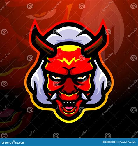 Oni Head Mascot Esport Logo Design Stock Vector Illustration Of