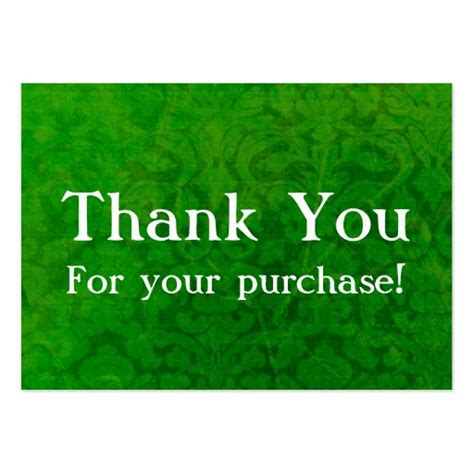 They are designed to engage your customers after the sale. Green Vintage Thank You For your Purchase Cards Large ...