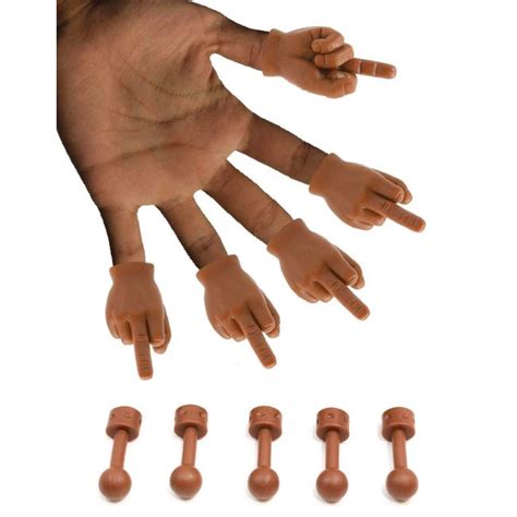 Daily Portable Dark Skin Tone Tiny Hands Middle Finger Sign 5 Pack