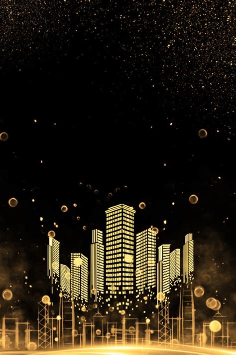 black gold black gold background city glare gold powder creative background image