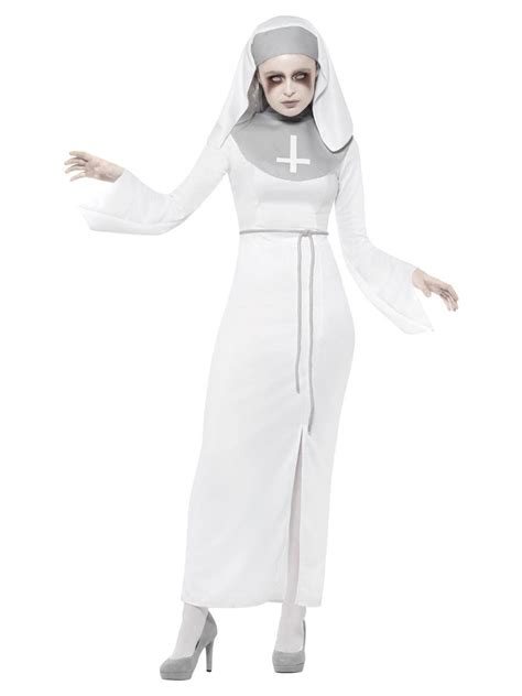 Adult Ladies Haunted Asylum White Nun Halloween Costume Ebay