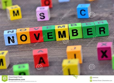 November Word On Table Stock Photo Image Of Alphabet 92965938