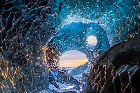 Vatnajokull National Park In Jokulsarlon Iceland An Ice Cave In A