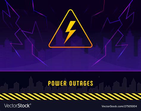 Power Outage Banner With Lightning On Black Vector Image
