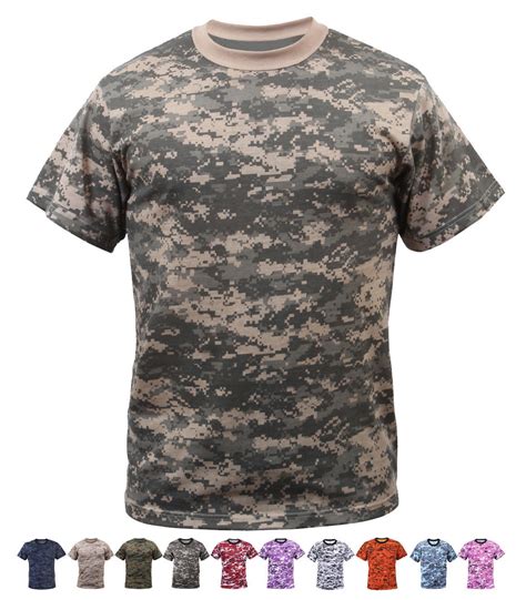 Digital Camo Tactical T Shirt Camouflage Military Tee Short Sleeve Digi