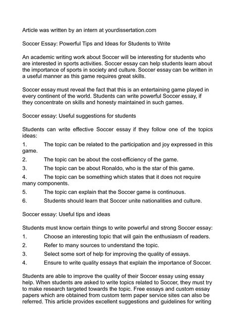 Games and sports give physical education for the future. Calaméo - Soccer Essay: Powerful Tips and Ideas for ...