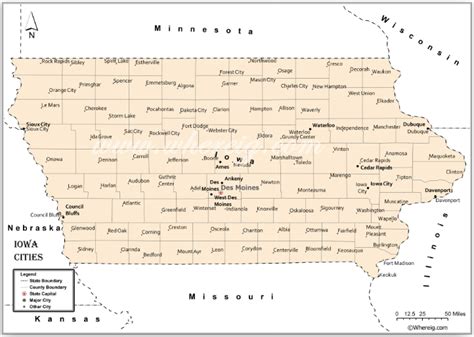 Map Of Iowa Cities List Of Cities In Iowa By Population