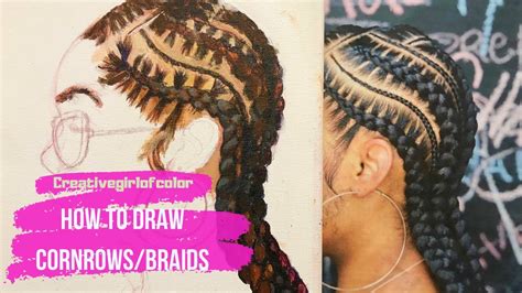 Today i will show you how to draw braids in the easiest way possible.with basic shapes and letters to guide you. How to draw cornrows/braids for beginners|| Hair tutorial ...