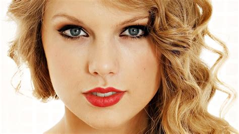 Beautiful Taylor Swift American Singer Red Lips Hd Desktop Wallpaper