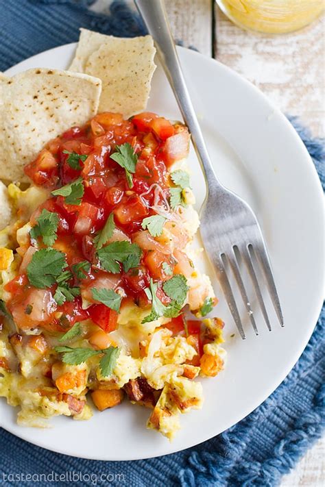 Mexican Egg And Sweet Potato Breakfast Scramble Taste And Tell