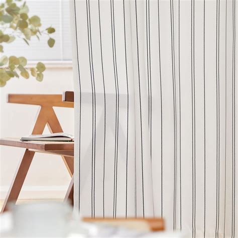 Jinchan Black And White Striped Curtains 96 Inch Length For