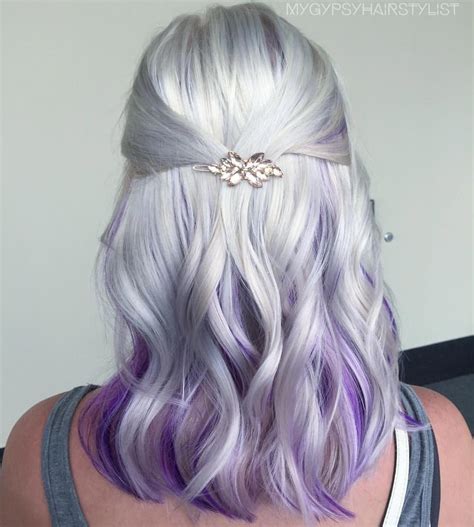 White Hair Purple Hair Trendy Hair Color Ideas Blonde Hair