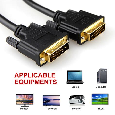 Connecting tvs and computer displays to pcs, gaming consoles and other larger devices. DVI to DVI Cable Male DVI-D for LCD Monitor Computer PC ...