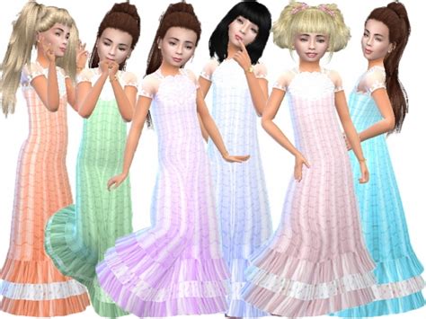 Long Lace Dress Child By Trudieopp At Tsr Sims 4 Updates