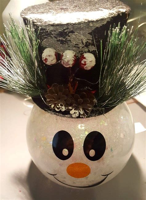 Diy Snowman With Glitter And Lights Easy Fishbowl Snowman Diy