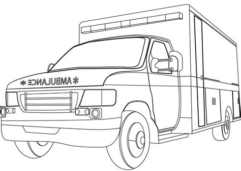 Ambulance Free Printable Coloring Page Free Printable Coloring Pages