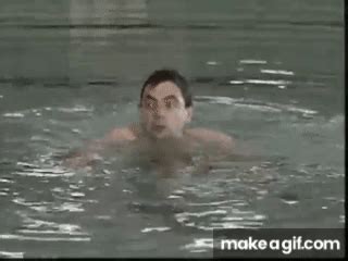 Mr Bean Swimming On Make A Gif