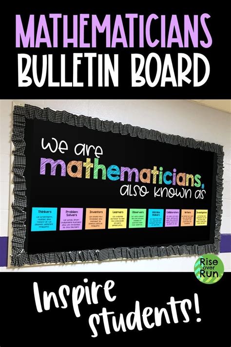 Mathematicians Bulletin Board Idea Middle School Math Classroom Math