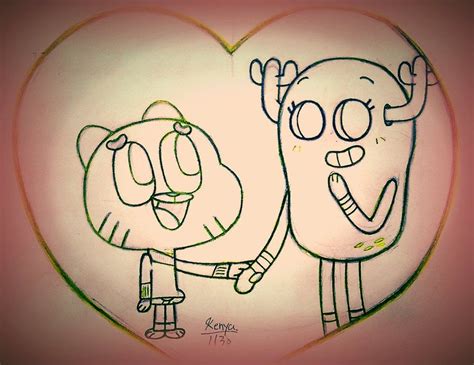 Gumball And Penny Holdinghands By Jessie On