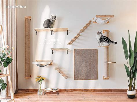 Fukumaru Cat Activity Tree With Scratching Posts Wallb08x255bvy