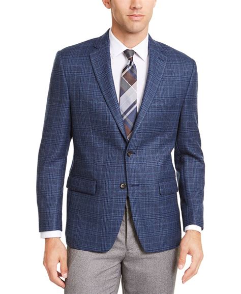 Lauren Ralph Lauren Mens Classic Fit Ultraflex Stretch Blue Plaid