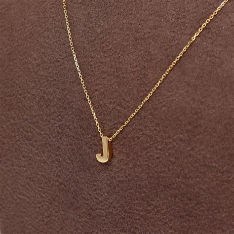 Initial Letter Necklace For Women Dainty Gold Initial Etsy