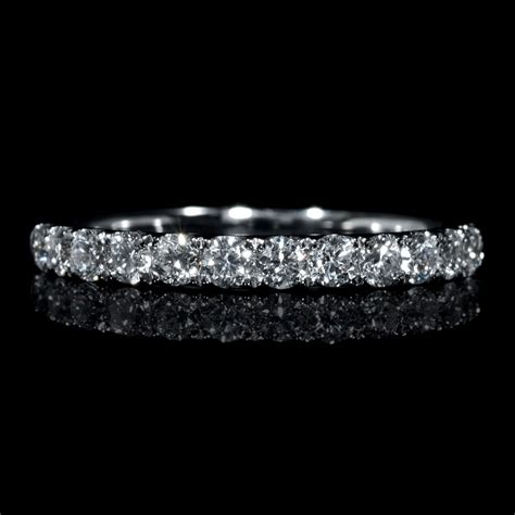 57ct Diamond 18k White Gold Wedding Band Ring
