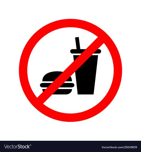 No Food Or Drinks Allowed Sign Royalty Free Vector Image