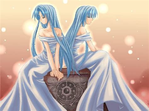 Anime Twin Girls Blue Girl Anime Dress Hd Wallpaper Pxfuel