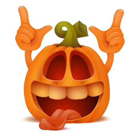 Premium Vector Laughing Halloween Pumpkin Jack Lantern Emoticon