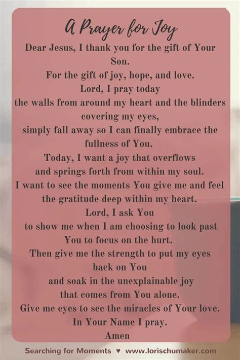 A Prayer For Joy Lori Schumaker