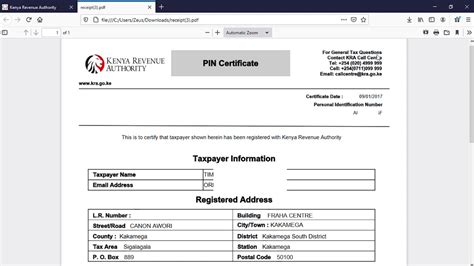 How To Reprint Kra Pin Certificate Youtube