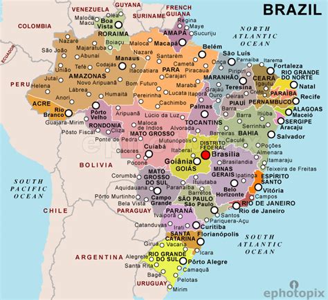 Cities Of Brazil Map
