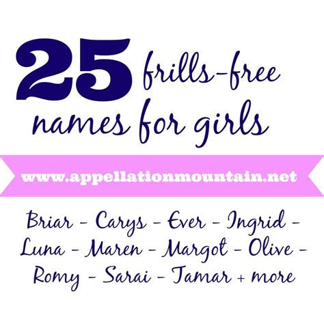 25 Frills Free Names For Girls Appellation Mountain