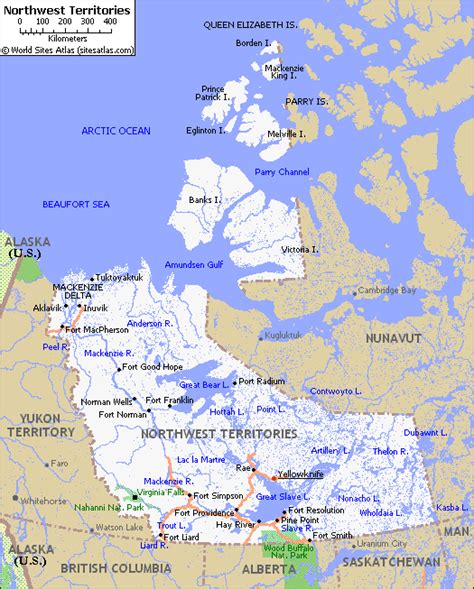 Canada Map Of Northwest Territories Province