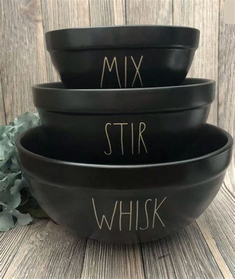 New Rae Dunn Black Mixing Bowls Set Of 3 | Mixing bowls set, Bowl, Mixing bowls