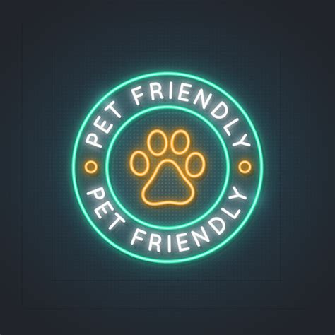 Pets Allowed Neon Light Sign Bright Pet Friendly Area Symbol 8284718