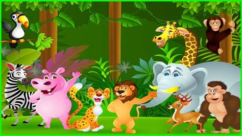 Learn Jungle Animals Names And Sounds For Kids Youtube