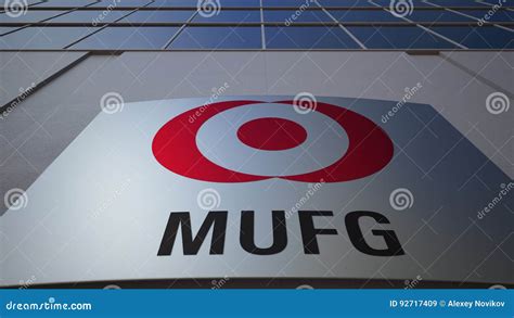 Outdoor Signage Board With Mufg Logo Modern Office Building Editorial D Rendering Editorial