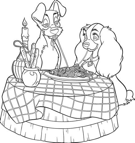 Lady And The Tramp Coloring Pages Coloring Home