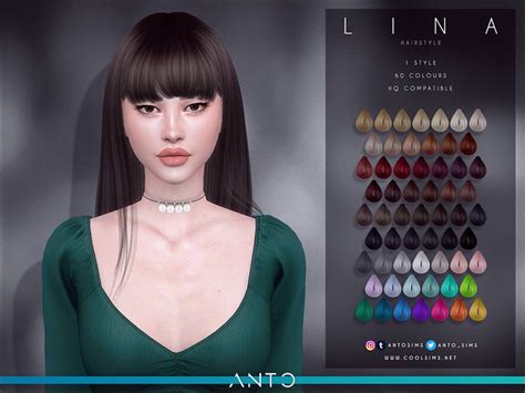 Sims 4 — Anto Lina Hairstyle By Anto — Long Straight Hair With