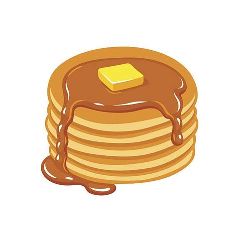 A Stack Of Pancakes With Syrup And Butter On Top Ready To Be Eaten Or