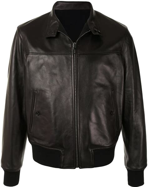 Bally Reversible Leather Jacket Shopstyle