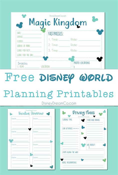Disney World Free Planning Printables Disney Dream Co Disney