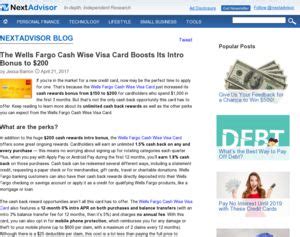 Check spelling or type a new query. The Wells Fargo Cash Wise Visa Card Boosts Its Intro Bonus ...