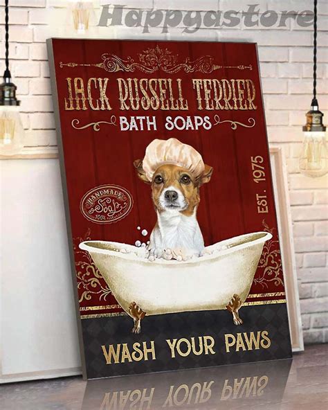 Digital Prints Him Dgnp18 Love Dog Vintage Poster Dog Bath Soap Wash