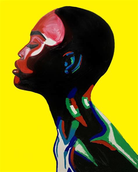 Abstract Portrait Yellow Background Itay Magen African American