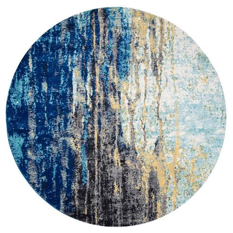 Nuloom Katharina Modern Abstract Blue 8 Ft Round Rug Rzbd04a 808r