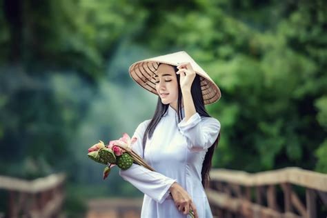 premium photo beautiful portrait of asian girls with ao dai vietnam traditional dress costume